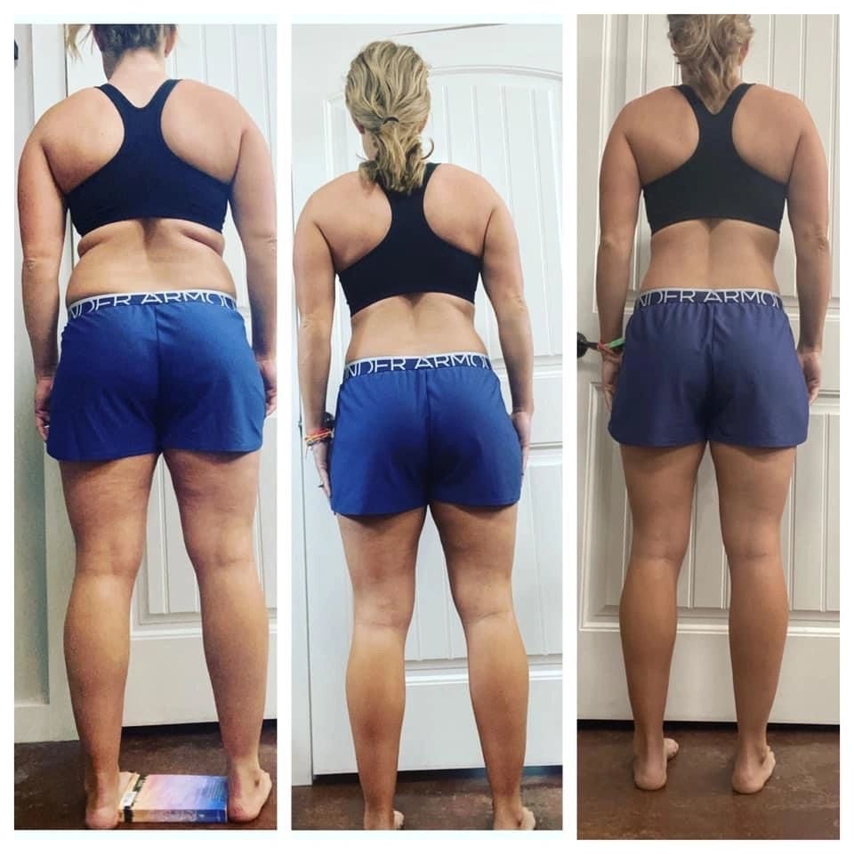 Client fitness transformation back view progress